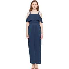 Sapphire Elegance Draped Sleeveless Chiffon Jumpsuit by HWDesign