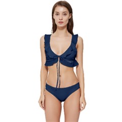 Sapphire Elegance Low Cut Ruffle Edge Bikini Set by HWDesign