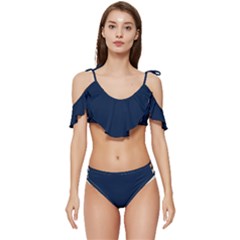 Sapphire Elegance Ruffle Edge Tie Up Bikini Set	 by HWDesign