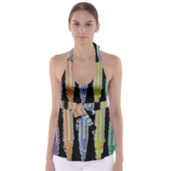 Pencil Colorfull Pattern Babydoll Tankini Top by artworkshop