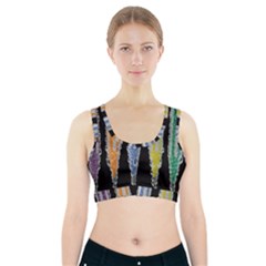 Pencil Colorfull Pattern Sports Bra With Pocket by artworkshop