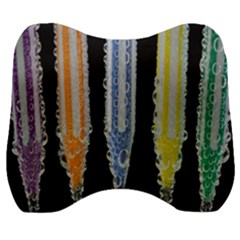 Pencil Colorfull Pattern Velour Head Support Cushion by artworkshop