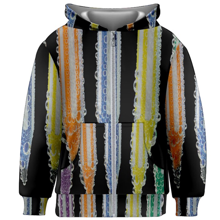 Pencil colorfull pattern Kids  Zipper Hoodie Without Drawstring