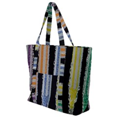 Pencil Colorfull Pattern Zip Up Canvas Bag by artworkshop