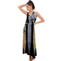 Pencil colorfull pattern V-Neck Chiffon Maxi Dress View1