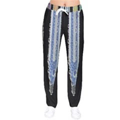 Pencil Colorfull Pattern Women Velvet Drawstring Pants