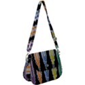 Pencil colorfull pattern Saddle Handbag View1