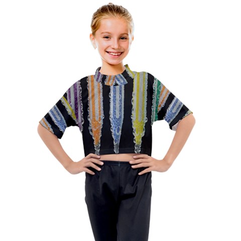 Pencil Colorfull Pattern Kids Mock Neck Tee by artworkshop