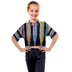 Pencil Colorfull Pattern Kids Mock Neck Tee