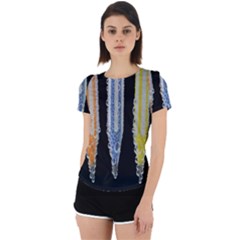 Pencil Colorfull Pattern Back Cut Out Sport Tee by artworkshop