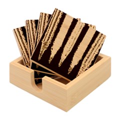 Pencil Colorfull Pattern Bamboo Coaster Set