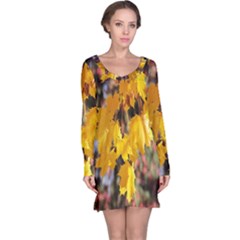 Amazing Arrowtown Autumn Leaves Long Sleeve Nightdress by artworkshop