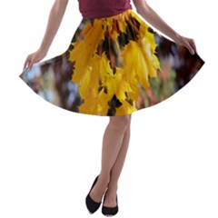 Amazing Arrowtown Autumn Leaves A-line Skater Skirt by artworkshop