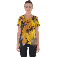 Amazing Arrowtown Autumn Leaves Cut Out Side Drop Tee by artworkshop