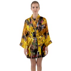 Amazing Arrowtown Autumn Leaves Long Sleeve Satin Kimono by artworkshop