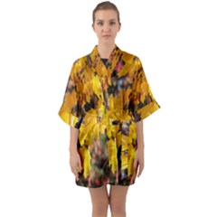 Amazing Arrowtown Autumn Leaves Half Sleeve Satin Kimono  by artworkshop