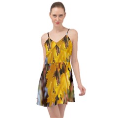 Amazing Arrowtown Autumn Leaves Summer Time Chiffon Dress by artworkshop