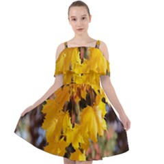 Amazing Arrowtown Autumn Leaves Cut Out Shoulders Chiffon Dress by artworkshop