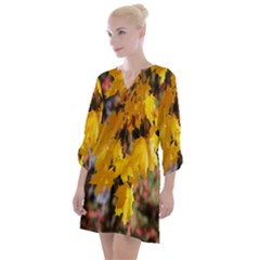 Amazing Arrowtown Autumn Leaves Open Neck Shift Dress by artworkshop