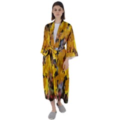 Amazing Arrowtown Autumn Leaves Maxi Satin Kimono by artworkshop