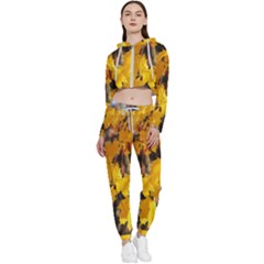 Amazing Arrowtown Autumn Leaves Cropped Zip Up Lounge Set by artworkshop