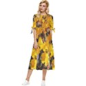 Amazing Arrowtown Autumn Leaves Bow Sleeve Chiffon Midi Dress View1