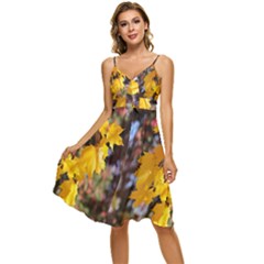 Amazing Arrowtown Autumn Leaves Sleeveless Tie Front Chiffon Dress by artworkshop