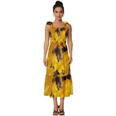 Amazing Arrowtown Autumn Leaves Tie-strap Tiered Midi Chiffon Dress by artworkshop