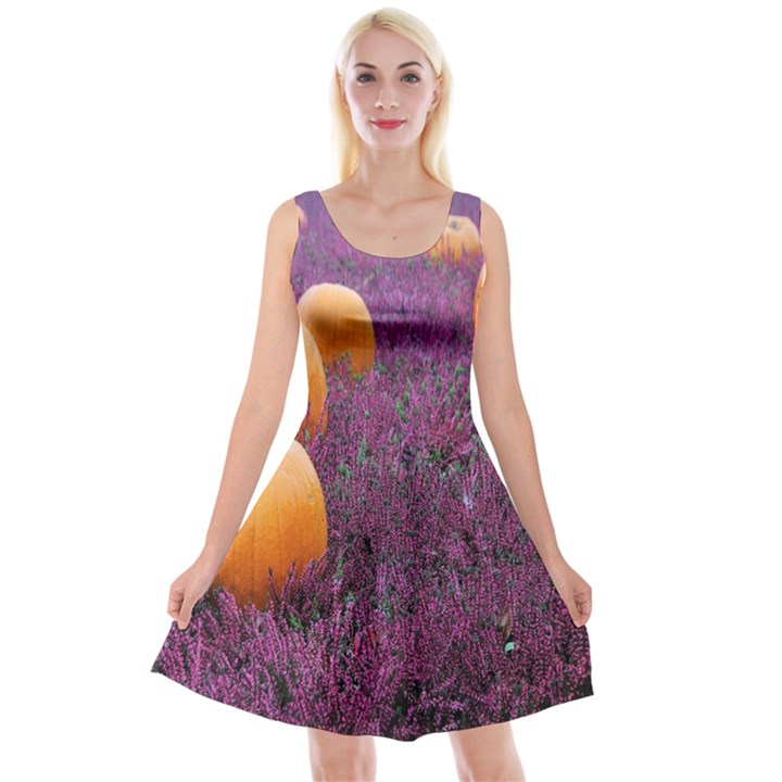  Autumn Decoration Autumn Flowers Autumn Plant Reversible Velvet Sleeveless Dress