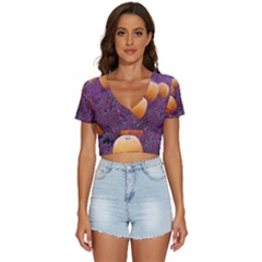  Autumn Decoration Autumn Flowers Autumn Plant V-neck Crop Top