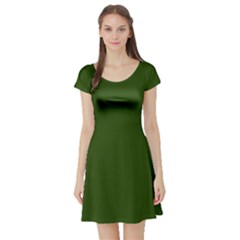 Forest Obsidian Short Sleeve Skater Dress by HWDesign