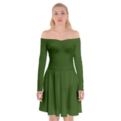 Forest Obsidian Off Shoulder Skater Dress by HWDesign