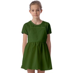 Forest Obsidian Kids  Short Sleeve Pinafore Style Dress by HWDesign