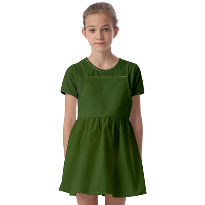 Forest Obsidian Kids  Short Sleeve Pinafore Style Dress