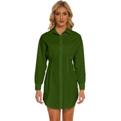 Forest Obsidian Womens Long Sleeve Shirt Dress