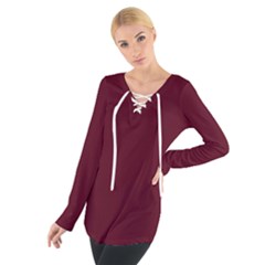 Burgundy Scarlet Tie Up Tee by BohoMe