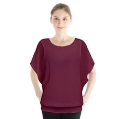 Burgundy Scarlet Batwing Chiffon Blouse