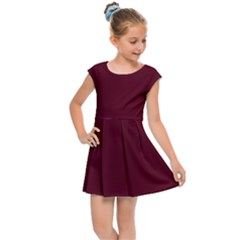 Burgundy Scarlet Kids  Cap Sleeve Dress by BohoMe