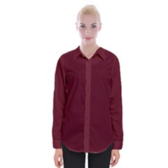 Burgundy Scarlet Womens Long Sleeve Shirt