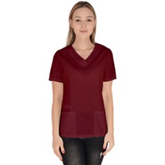 Burgundy Scarlet Women s V-neck Scrub Top by BohoMe