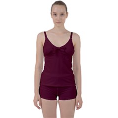 Burgundy Scarlet Tie Front Two Piece Tankini by BohoMe