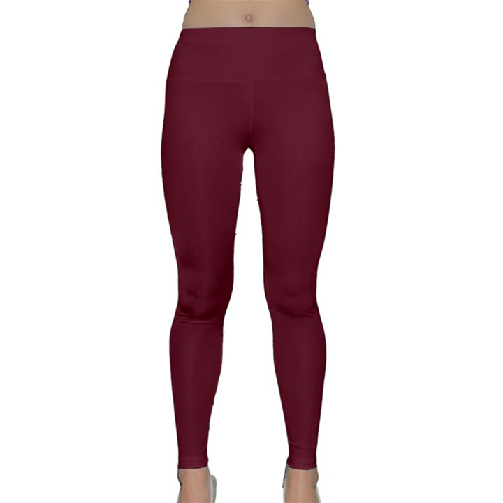 Burgundy Scarlet Lightweight Velour Classic Yoga Leggings