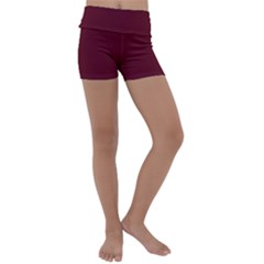 Burgundy Scarlet Kids  Lightweight Velour Yoga Shorts by BohoMe