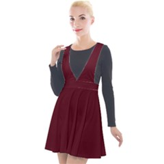 Burgundy Scarlet Plunge Pinafore Velour Dress by BohoMe