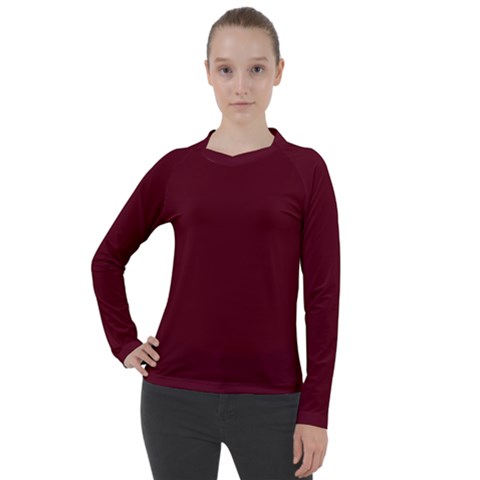 Burgundy Scarlet Women s Pique Long Sleeve Tee by BohoMe