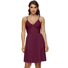 Burgundy Scarlet V-neck Pocket Summer Dress  by BohoMe