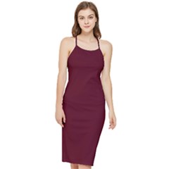 Burgundy Scarlet Bodycon Cross Back Summer Dress by BohoMe