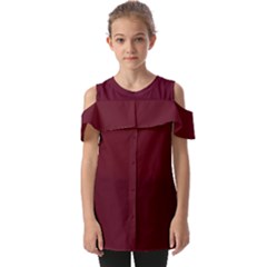 Burgundy Scarlet Fold Over Open Sleeve Top by BohoMe