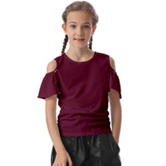 Burgundy Scarlet Kids  Butterfly Cutout Tee