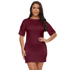 Burgundy Scarlet Just Threw It On Dress by BohoMe